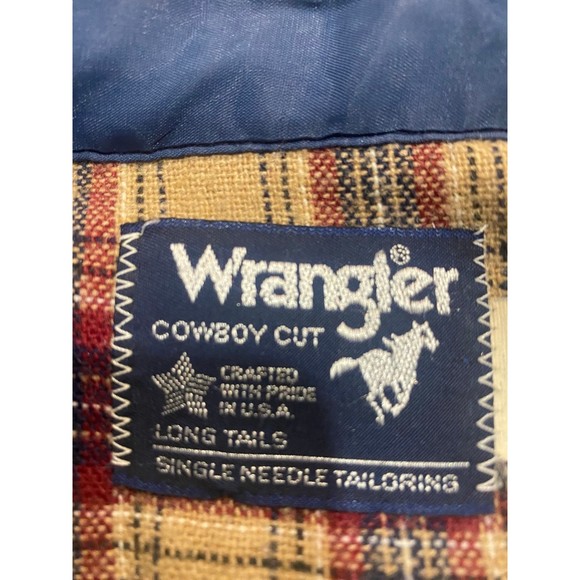 Wrangler mens snap Cowboy/Western cut long tail Button up shirt (16 1/2 - 35) - Picture 11 of 12